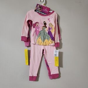 Disney Princess 2 pack cotton Pink Pajama Set new with tag 3T